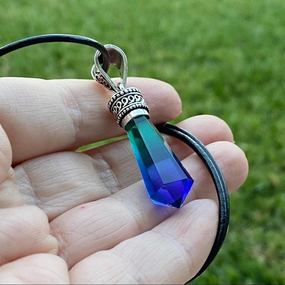 Bi-Color Faceted Tourmaline Point Necklace - Picture 4 of 4
